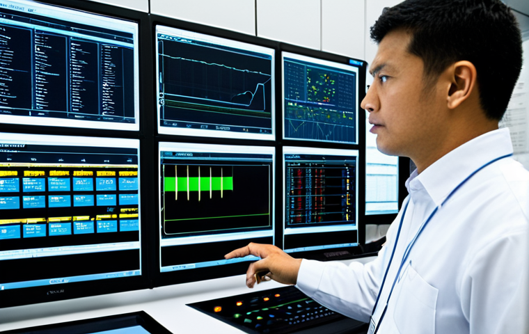 전기기사 시험 과목별 학습 방법 - Power Systems Control Room**
"A brightly lit power systems control room, featuring large display sc...