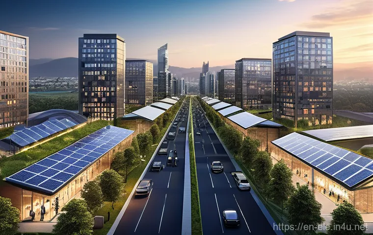 전기공사기사와 전기 설비 시공 경험 - **Prompt 1: The Resilient Smart City Grid**
A wide-angle, futuristic shot of a bustling, eco-fri...