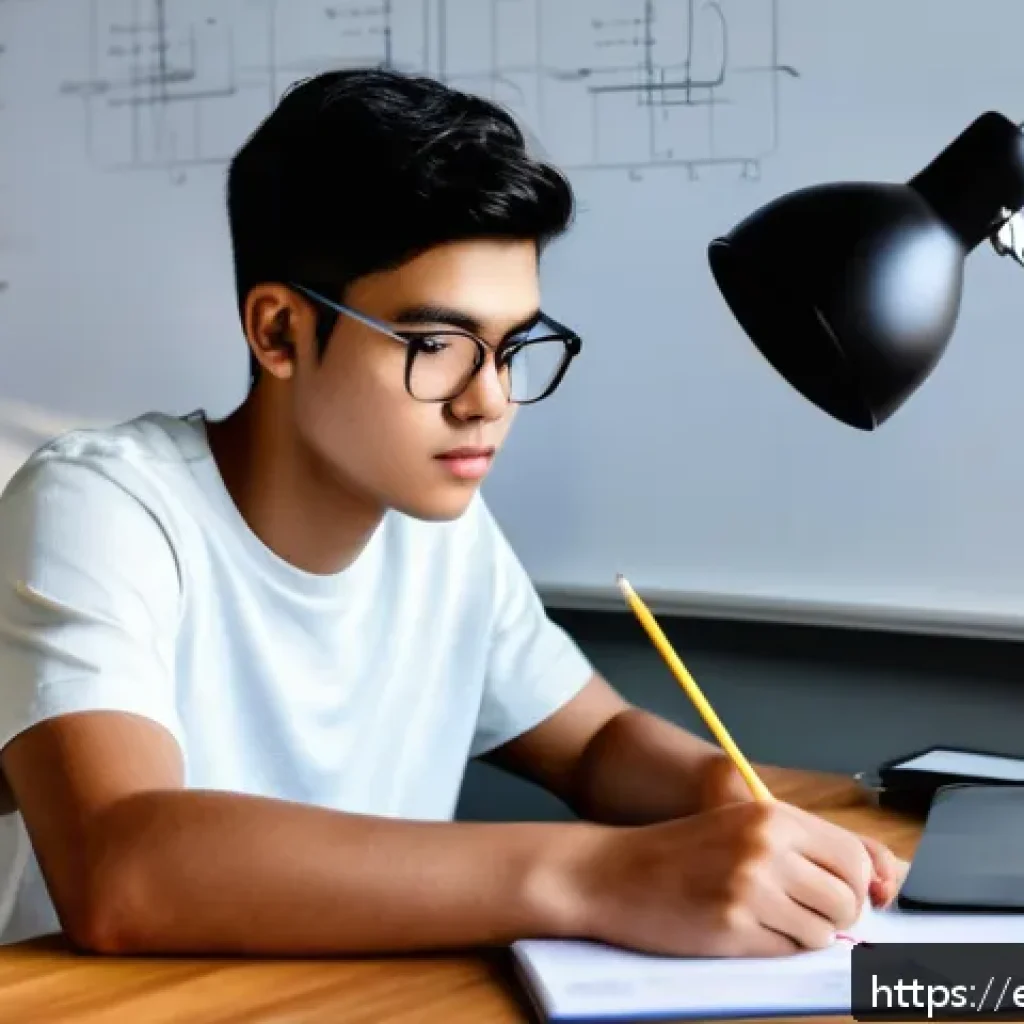 전기기사 시험 실패 후 재도전 방법 - A focused study scene showing a young adult electrical engineering student sitting at a modern desk ...