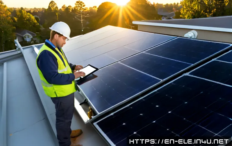 전기기사와 태양광 발전 설계 - Photorealistic residential solar energy design consultation, licensed electrician in clean safety wo...